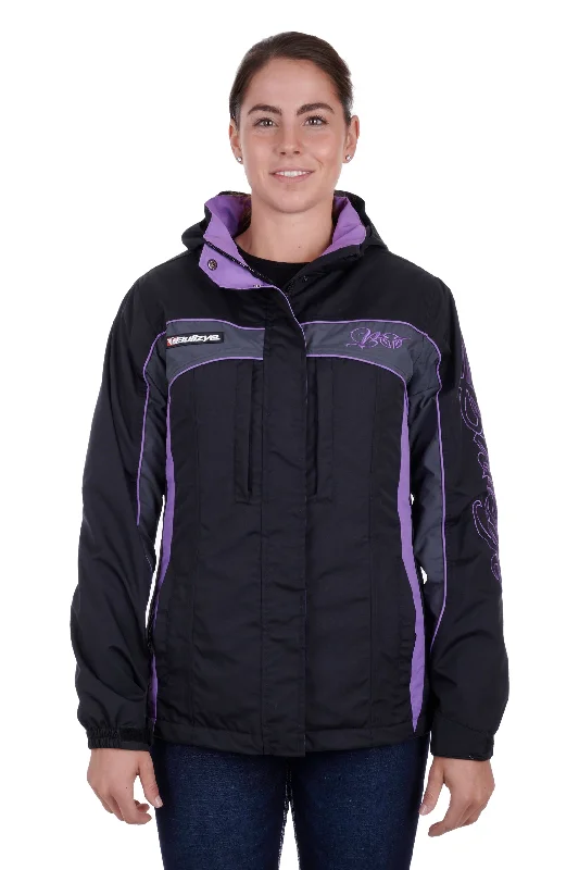 Bullzye Ladies Carla Jacket - Black/Purple - B3W2709057 Trench Coat Raincoat Waterproof Jacket