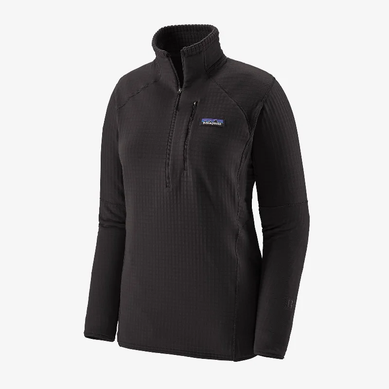 Women's Patagonia | R1 Fleece Pullover | Black Bardot Neck Top