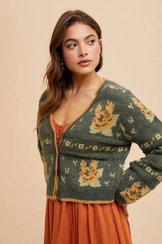 Floral Jacquard Cardigan Long Cardigan Short Cardigan Medium Cardigan