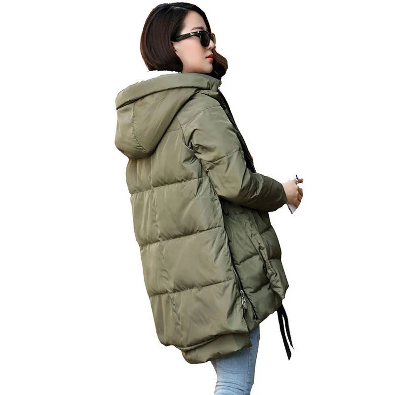 Women jacket Hoody Long Style Warm Winter Coat Women Plus Size M~XXXL Knit Fabric Woven Fabric Fleece Fabric