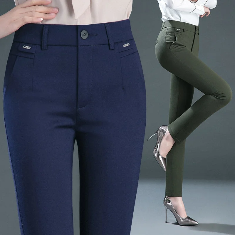 Multiple Pockets Y2k Clothes Straight Leg Pants Elegant Woman Dress Pants Women's Stretch Casual Trousers Clothing Trousers Polka Dot Cute