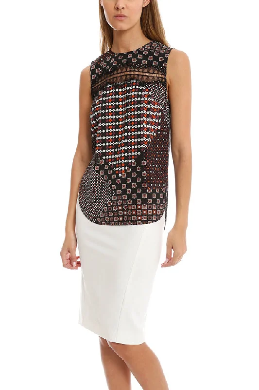 Thakoon Addition Lace Inset Tank ribbed tank top