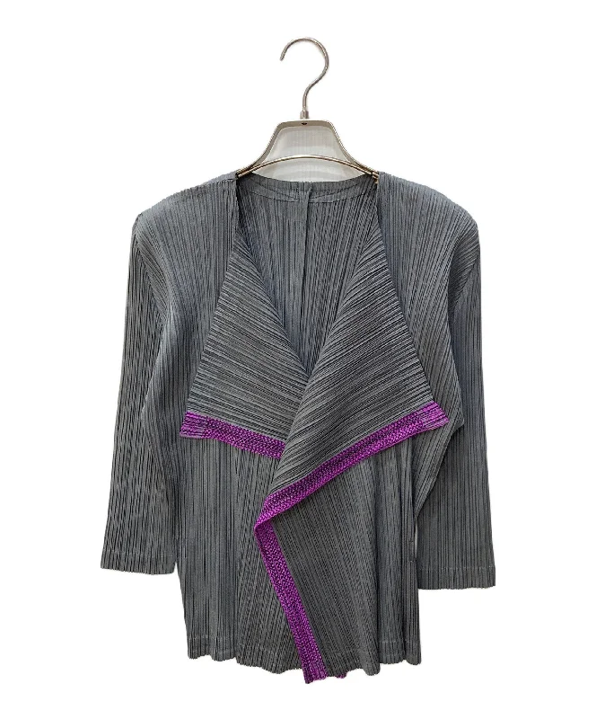 [Pre-owned] PLEATS PLEASE Buttonless pleated cardigan PP33-J0531 PP33-J0531 Elasticated Padded Insulated