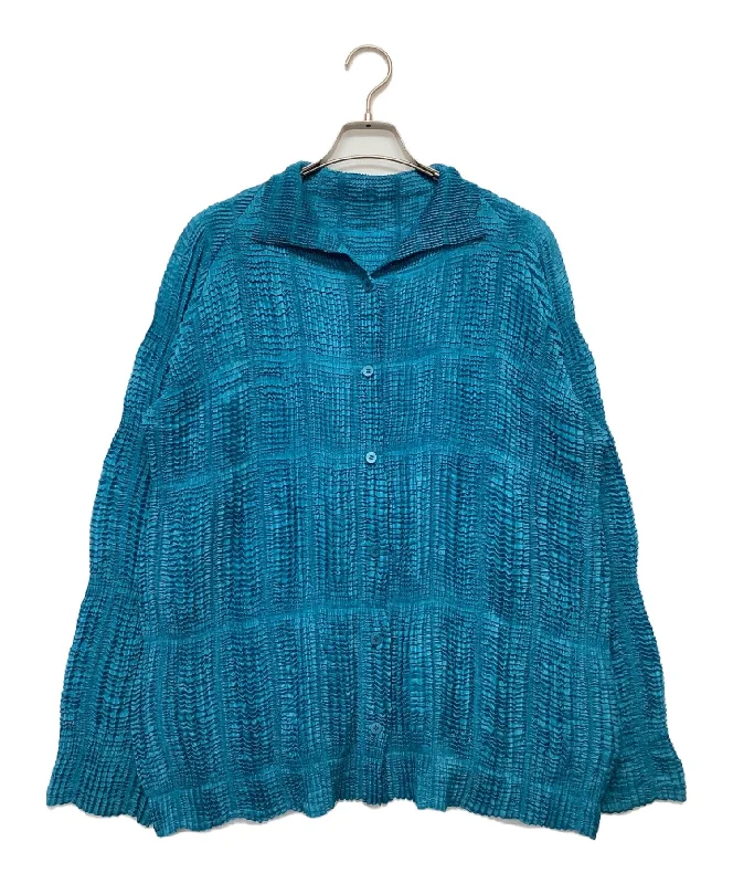 [Pre-owned] ISSEY MIYAKE Pleated cardigan IM13FJ707 Solid Color Striped Floral Print