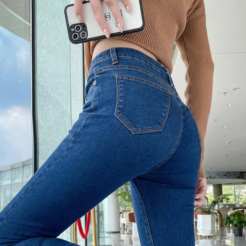 Y2k Women's Jeans Elastic Slim Fashion Pencil Pants Streetwear Jean Female Clothing Vintage Skinny Jeans Stretch Denim Trousers Trousers Cargo pockets