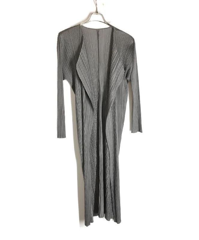 [Pre-owned] PLEATS PLEASE Pleated long cardigan PP55-EN109 Toggled Drawstring Belted