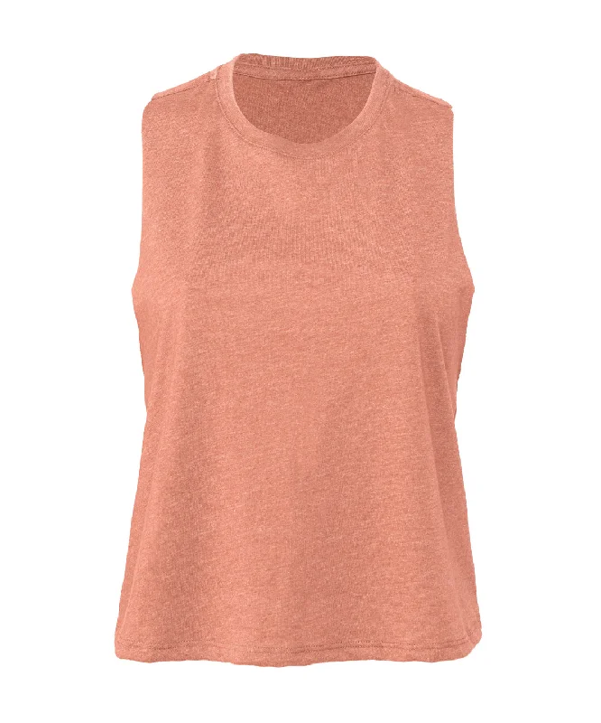 Heather Sunset - Women's racerback cropped tank basic tank top