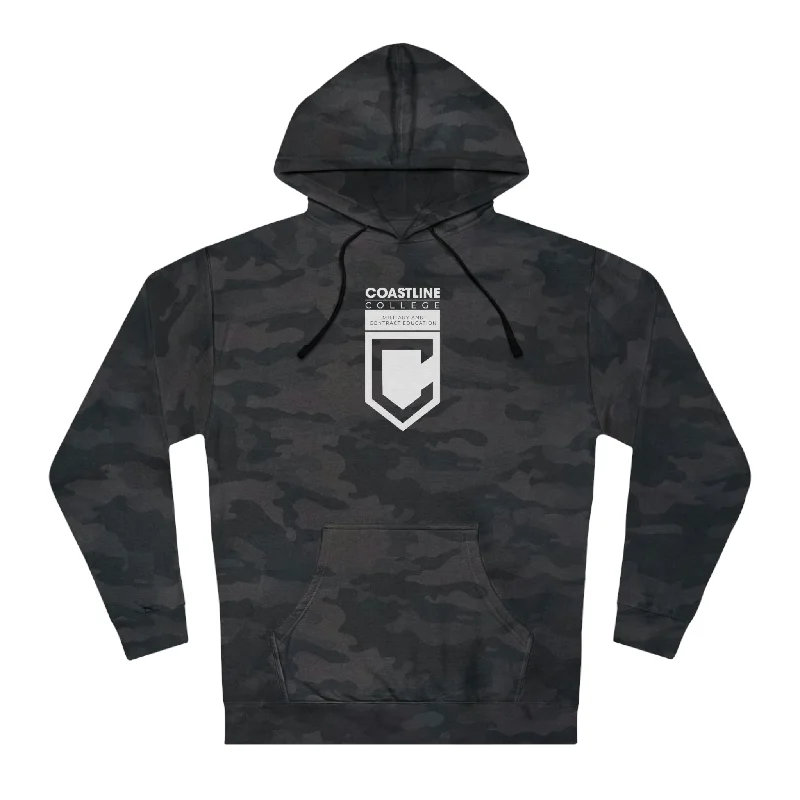 Coastline Military & Contract Ed Black Camo Unisex Hooded Sweatshirt Hoodie with Pocket Utility Practical