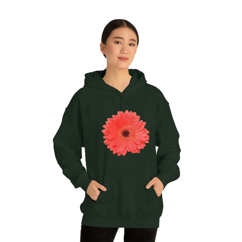 Floral Unisex Heavy Blend™ Hooded Sweatshirt Hoodie with Zipper Placket Modern Functional