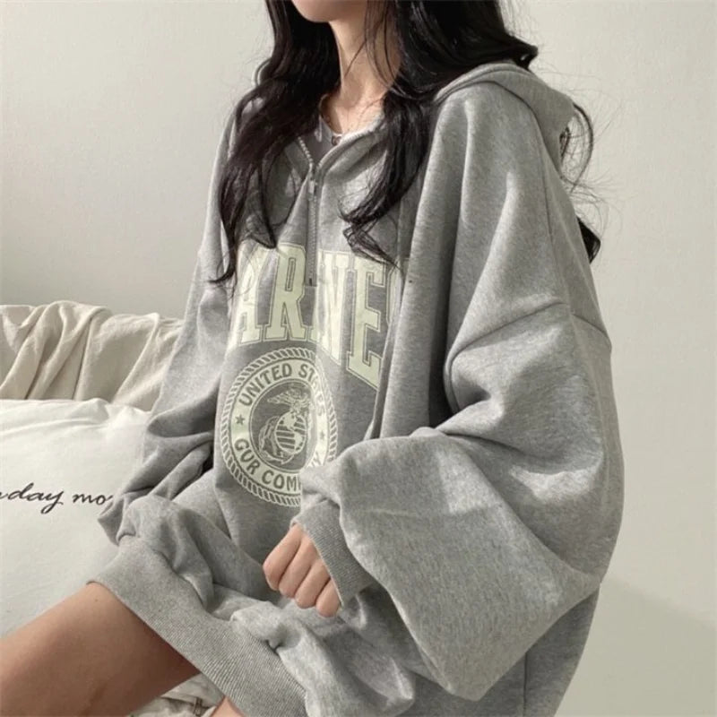 Women's Loose Hoodies Sweatshirts Spring Autumn New Long Sleeve Solid Plus Size Pullovers Tops Casual Fashion Trend Clothing Short Sleeve Top