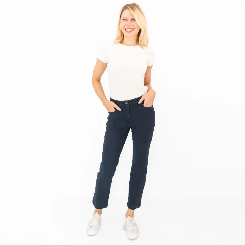 White Stuff Sienna Stretch Trousers Dark Navy Skinny Trousers Denim Stretchy