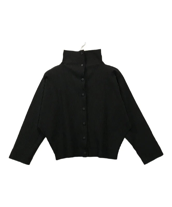 [Pre-owned] ISSEY MIYAKE me Pleated High Neck Cardigan MI94KO151 Knit Fabric Woven Fabric Fleece Fabric