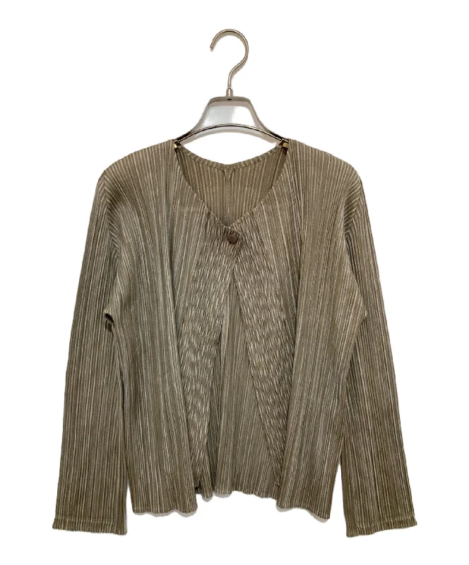 [Pre-owned] PLEATS PLEASE pleated cardigan PP01-J0537 Silk Blend Satin Velvet