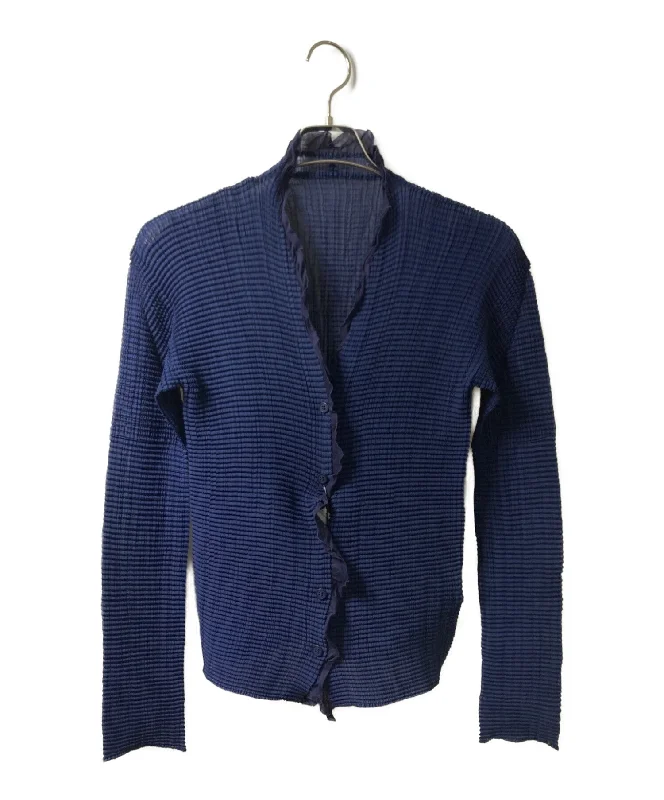 [Pre-owned] ISSEY MIYAKE FETE Ruffle Cardigan IF44FJ753 Spandex Blend Rayon Blend Denim Blend