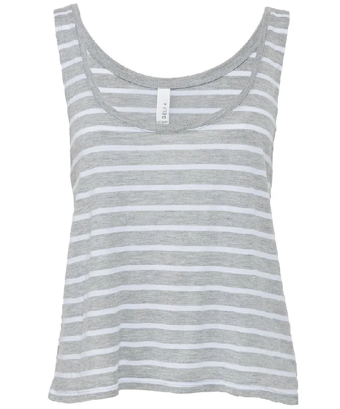 Athletic Heather/White - Flowy boxy tank top cute tank top