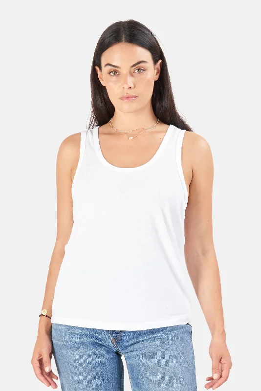 Beach Tank Optic White gold tank top