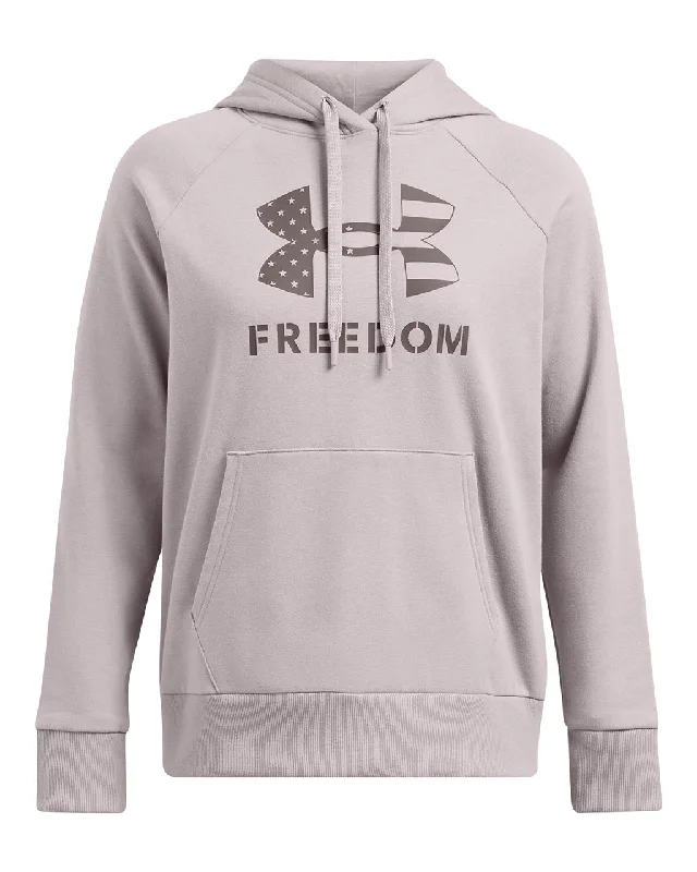 Under Armour Womens UA Rival Freedom Logo Pullover Hoodie Short Sleeve Top