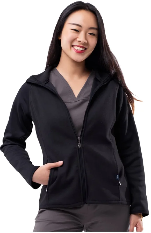 Performance Full Zip Bonded Fleece Jacket by Adar XXS-3XL / Black Elasticated Jacket Padded Jacket Insulated Jacket