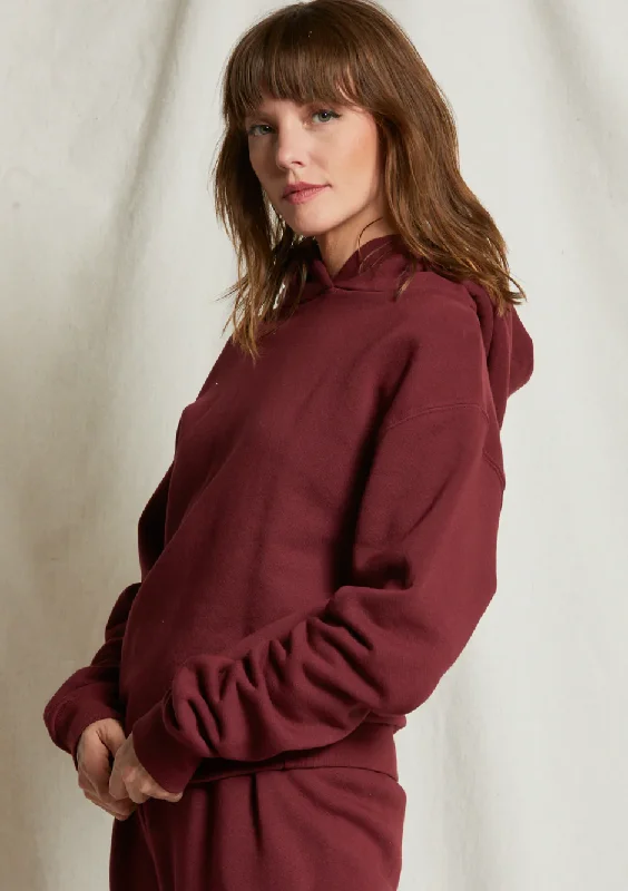 FLEECE PULLOVER HOODIE Asymmetrical Hem Sweater