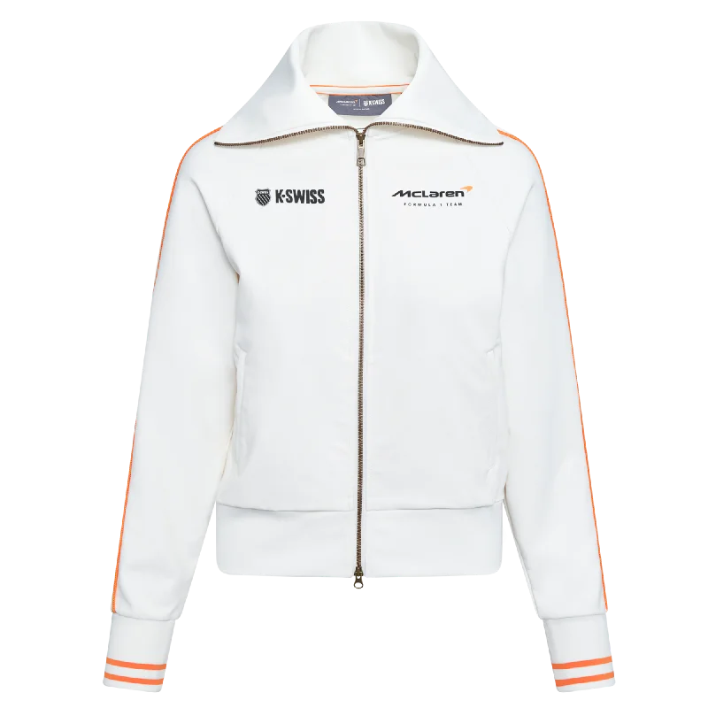 199354-156 | MCLAREN VINTAGE SOFT TRACK JACKET | WHITE Collared Jacket Crew Neck Jacket Turtle Neck Jacket