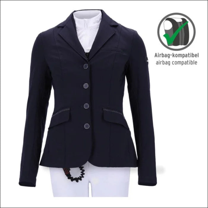 Schockemohle Women's Amelie Show Jacket - Navy Notch Collar Jacket Peter Pan Collar Jacket Cowl Neck Jacket