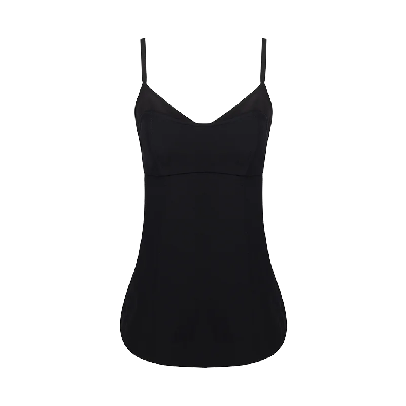 Sleeveless Bustier Cut Tank Top high neck tank