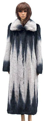 Winter Fur - W59F06GRT Women's 7/8 Mink Jacket in Grey Cotton Jacket Linen Jacket Terry Jacket