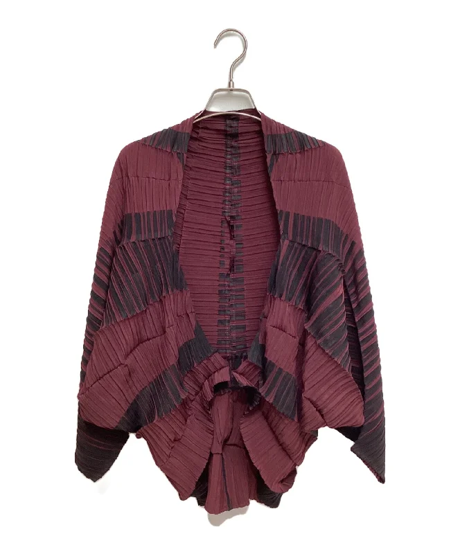 [Pre-owned] ISSEY MIYAKE pleated dolman cardigan IM54FD631 Toggled Drawstring Belted