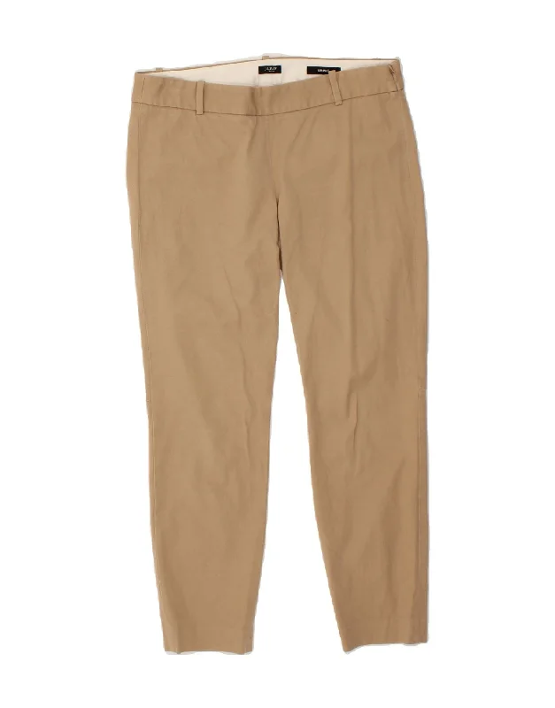 J. CREW Womens Minnie Slim Chino Trousers US 6 Medium W30 L25 Brown Cotton Trousers Designer Luxury