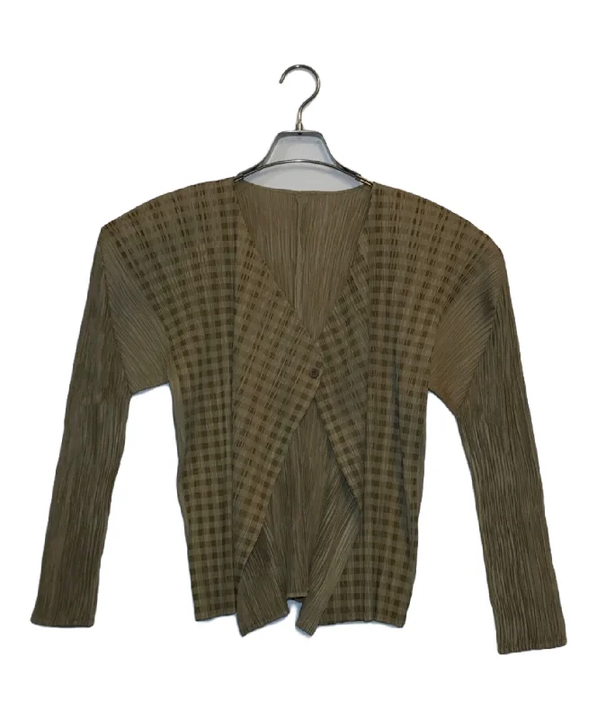 [Pre-owned] PLEATS PLEASE Plaid Pleated Cardigan PP73-J0526 Lightweight Heavyweight Midweight