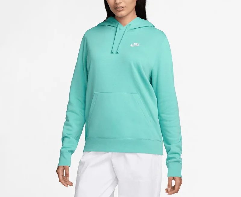 Nike Womens NSW Club Fleece Pullover Hoodie Wide Sleeve Pullover