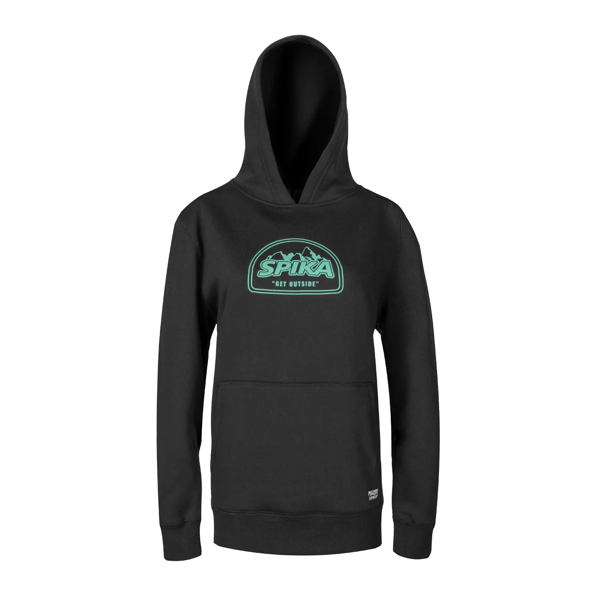 Spika - Womens GO Parks Hoodie in Black Hoodie with Slit Hem Functional Movement