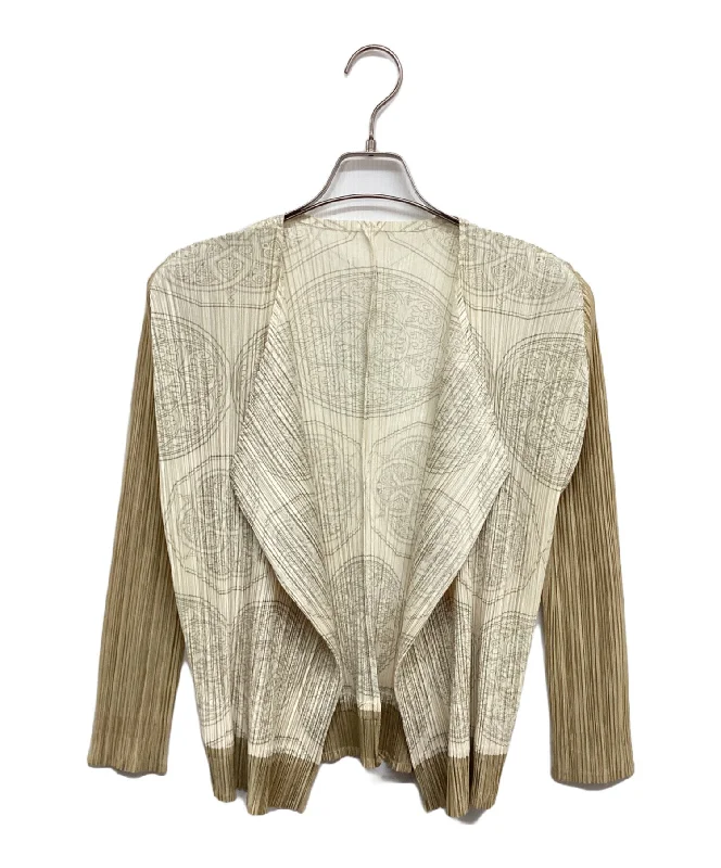 [Pre-owned] PLEATS PLEASE Pleated cardigan with all-over pattern PP63-J0722 PP63-J0722 Slim Fit Regular Fit Oversized