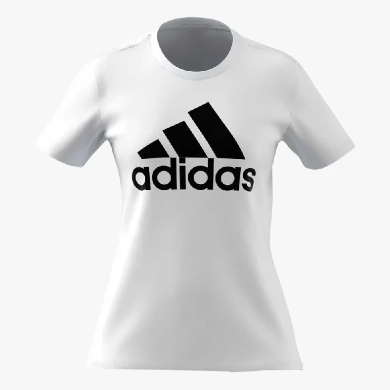 Adidas Womens Logo Short Sleeve Tee White Chenille Blend Fleece Blend Nylon Blend