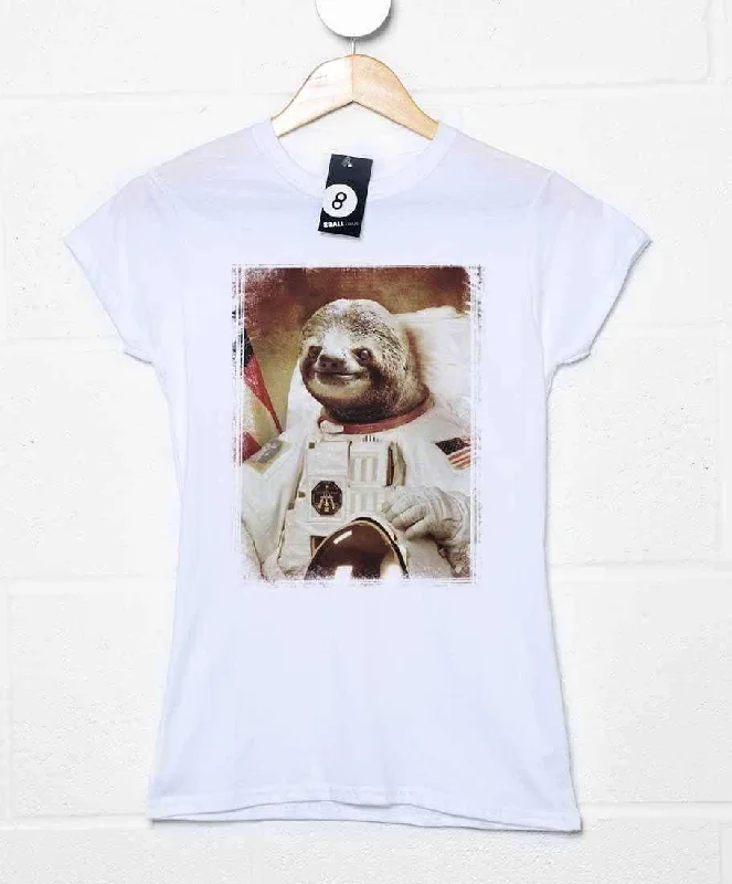 Astronaut Sloth T-Shirt for Women Chenille Blend Fleece Blend Nylon Blend