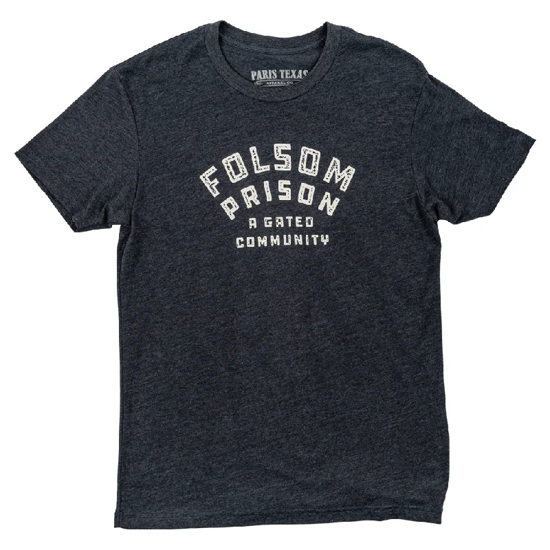 Folsom Prison T-Shirt - Charcoal Real Fur Shearling Chenille