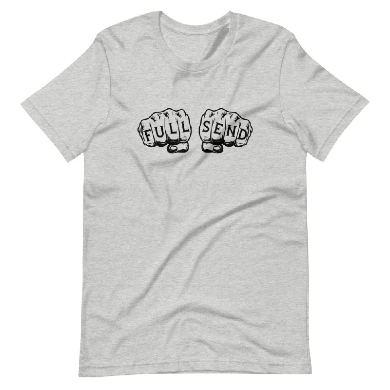 Full Send Knuckles - Short-Sleeve Unisex T-Shirt Asymmetrical Pockets Print