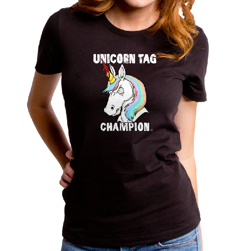 Unicorn Tag Women's T-Shirt Graphic Embroidered Appliqued