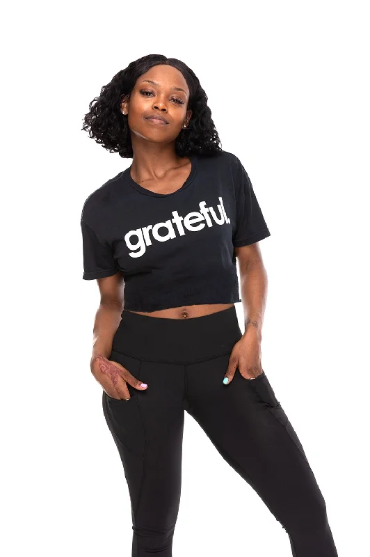 Grateful Period Crop Crew Neck Tee Wool Fabric Cashmere Fabric Tweed Fabric