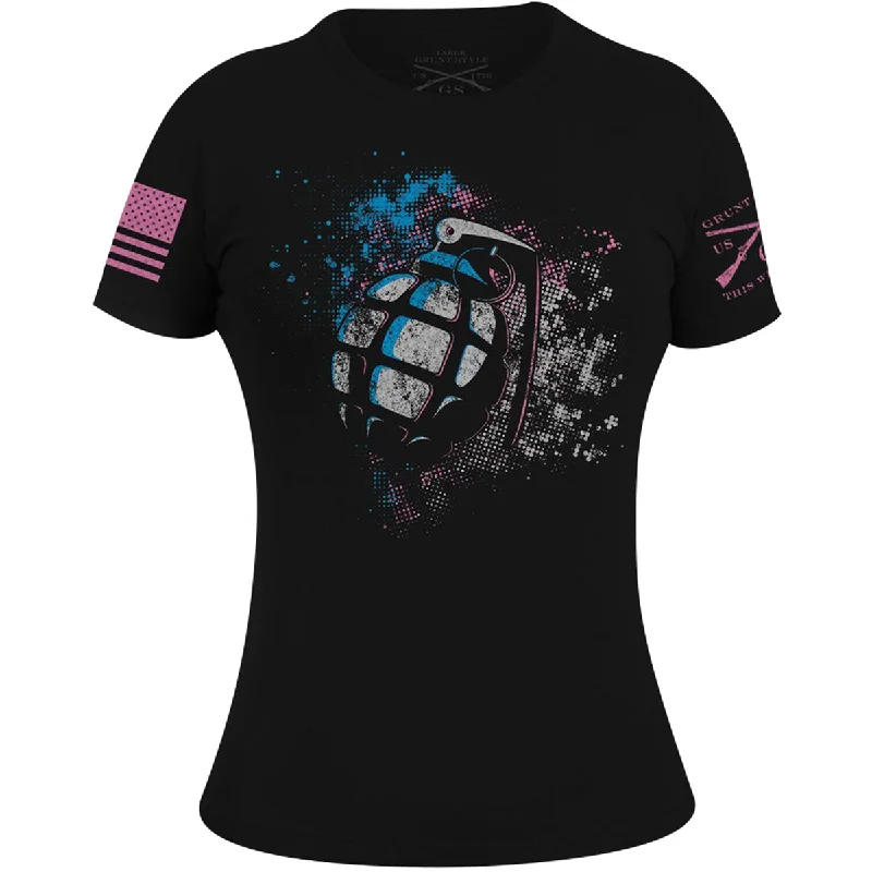 Grunt Style Women's Grenade T-Shirt - Black Wool Fabric Cashmere Fabric Tweed Fabric