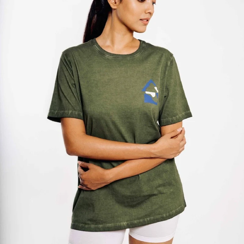 Habitat- 100% Organic Cotton Unisex Tee- Green Boxy Fit Fitted Loose