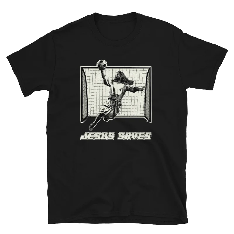 Jesus Saves Unisex Tee Print Jacquard Patchwork