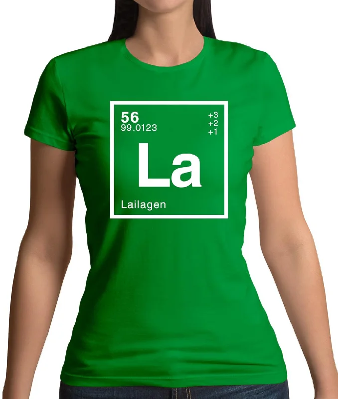 Laila - Periodic Element Womens T-Shirt Handmade Hand-knitted Hand-woven