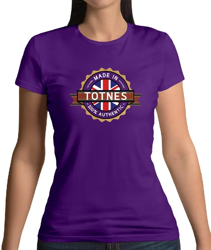 Made In Totnes 100% Authentic Womens T-Shirt Zippered Front Buttoned Front Snap Front