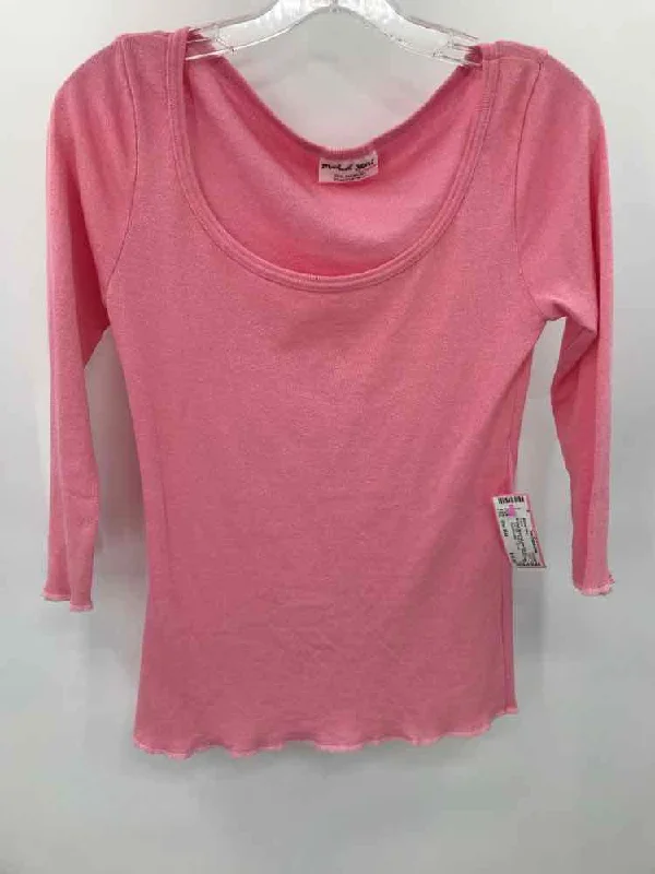 Pre-Owned Michael Stars Pink Size One Size T-shirt Collared Crew Neck Turtle Neck