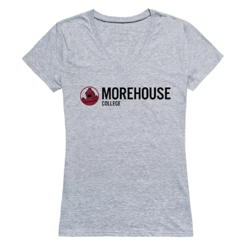 Morehouse Maroon Tigers Womens Seal T-Shirt Terry Blend Velvet Blend Canvas Blend