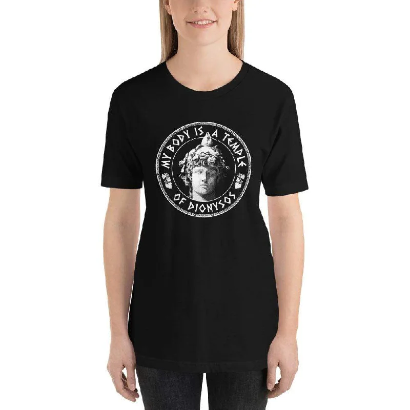 My Body Is A Temple Of Dionysos - Basic T-Shirt Welt Pockets Slit Pockets