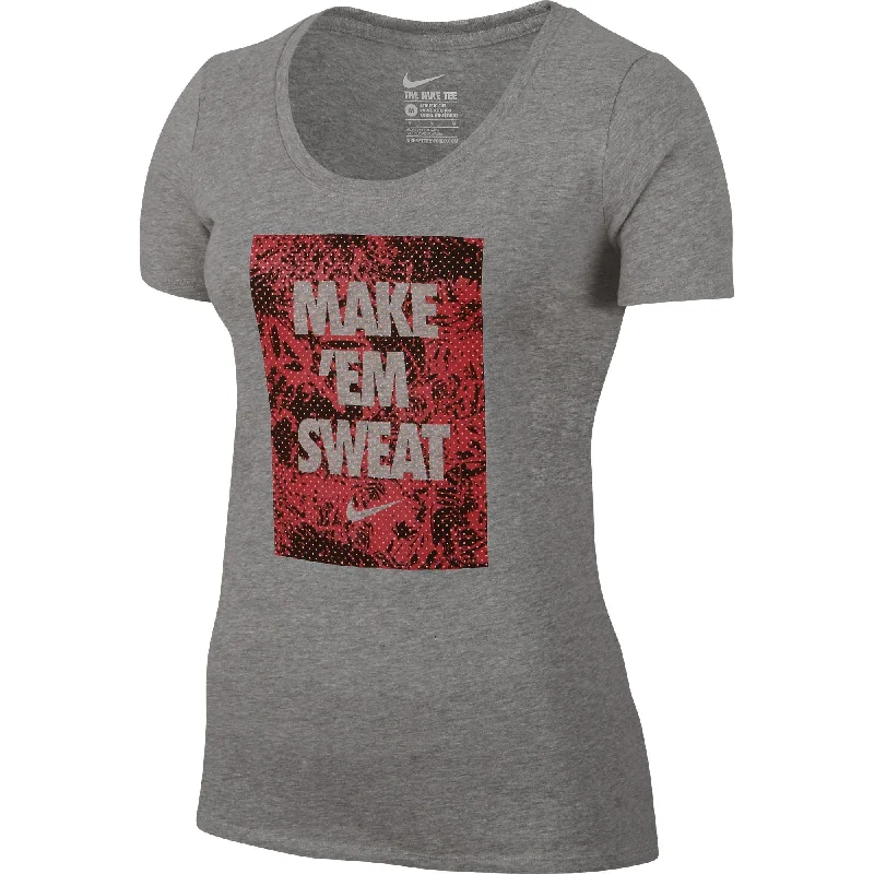 Nike Women's T-Shirt Grey/Pink/Black Modern Contemporary Chic