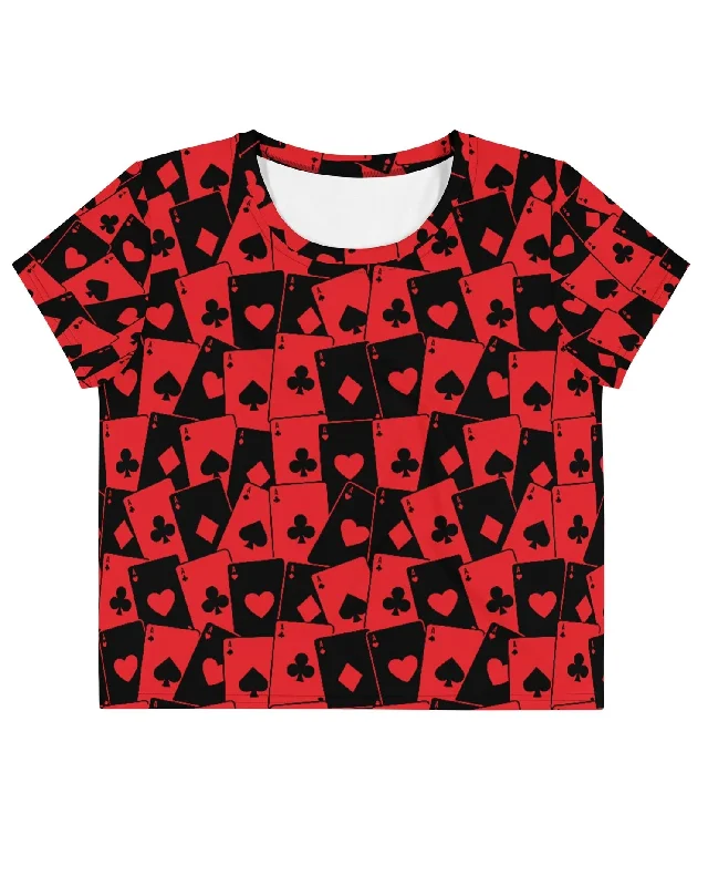 Ace Of Hearts Crop Tee Rayon Velvet Corduroy