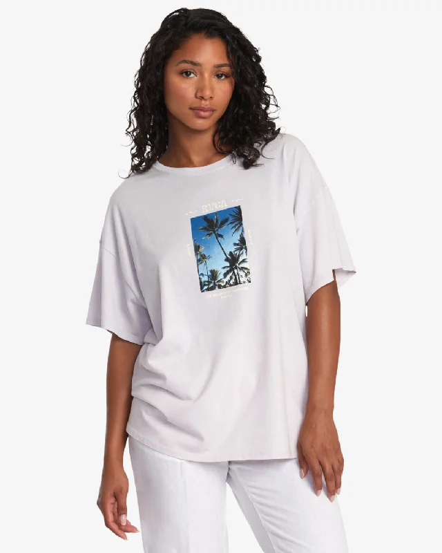 RVCA TRADE WINDS WOMEN'S TEE - WHITE Thin T-Shirt Open Front Quick Dry